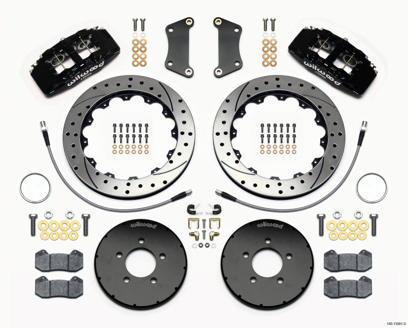 Wilwood Dynapro 6 Front Hat Kit 12.88in Drilled 2005-Up Mazda 3 w/ Lines 140-13581-D 140-13581-D Photo - Primary