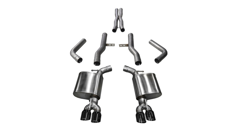 Corsa Performance 15-17 Dodge Challenger Hellcat Dual Rear Exit Extreme Exhaust w/ 3.5in 14989BLK Photo - Primary