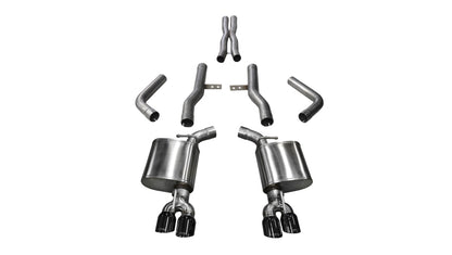 Corsa Performance 15-17 Dodge Challenger Hellcat Dual Rear Exit Extreme Exhaust w/ 3.5in 14989BLK Photo - Primary