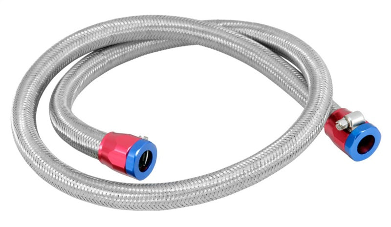 Spectre Stainless Steel Flex Fuel Line 3/8in. ID - 3ft. w/Clamps Red/Blue 29490 29490 Photo - Primary