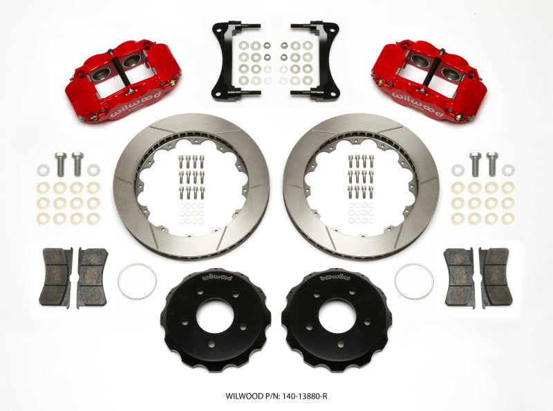 Wilwood Fnsl4R Front Hat Kit, 12.88", Red, 2007-Up Jeep Wrangler 140-13880-R Photo - Primary
