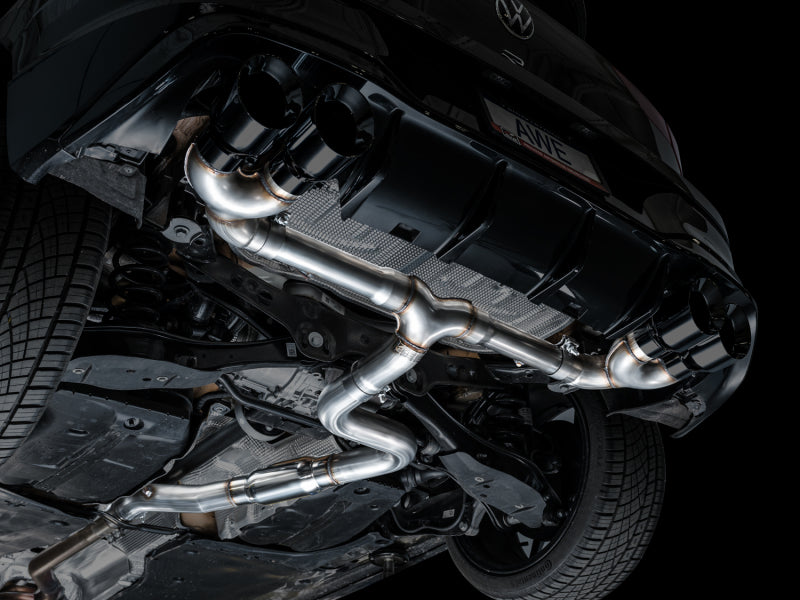 AWE Tuning AWE MK8 Volkswagen Golf R 3in Track Edition Quad Exhaust - Diamond Black Tips 3020-43658 3020-43658 Photo - Mounted