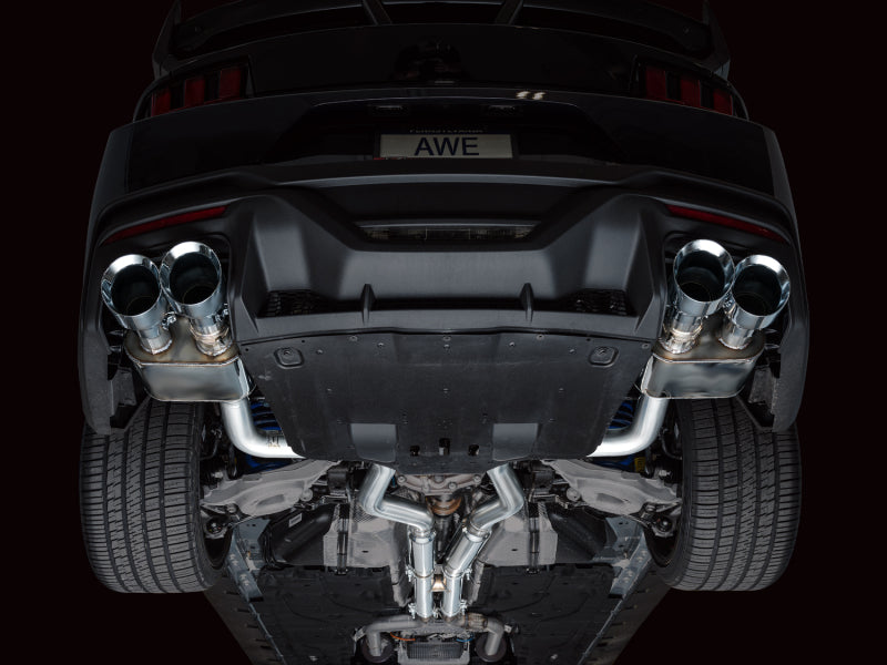 AWE Tuning AWE 2024 Ford Mustang Dark Horse S650 RWD SwitchPath Catback Exhaust w/ Quad Chrome Silver Tips 3025-42375 3025-42375 Photo - Mounted