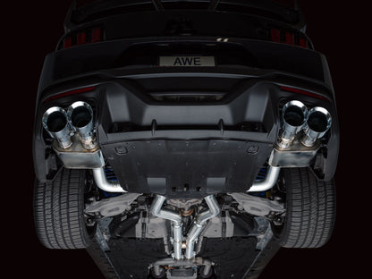 AWE Tuning AWE 2024 Ford Mustang Dark Horse S650 RWD SwitchPath Catback Exhaust w/ Quad Chrome Silver Tips 3025-42375 3025-42375 Photo - Mounted