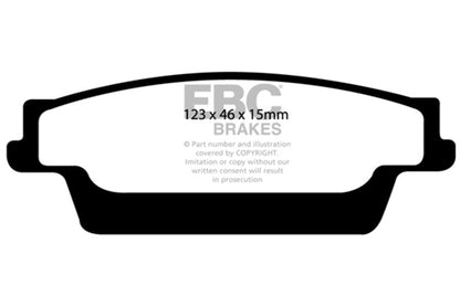 EBC 06-07 Cadillac CTS 2.8 (Sports Suspension) Ultimax2 Rear Brake Pads UD1020 UD1020 Photo - Primary