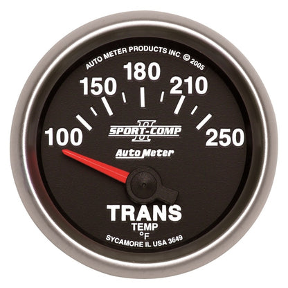 Autometer Gauge, Transmission Temp, 2 1/16", 100-250 Deg F, Electric, Sport-Comp 3649 Photo - Primary