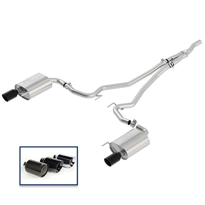 Ford Racing 18+ Mustang 2.3L EcoBoost Cat-Back Touring Exhaust System w/Black Chrome Tips M-5200-M4TBA M-5200-M4TBA Photo - Primary