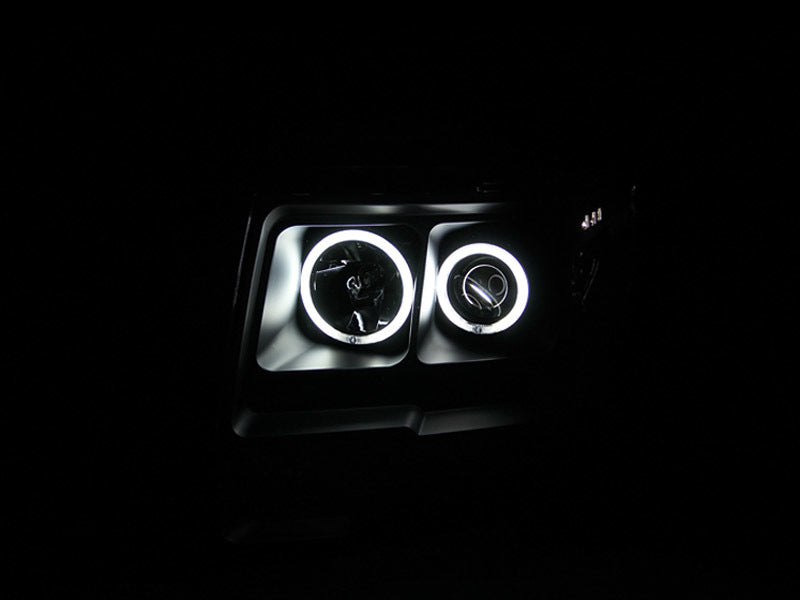 Anzo 2009-2014 Ford F-150 Projector Headlights w/ Halo Black (CCFL) 111161 Photo - Unmounted
