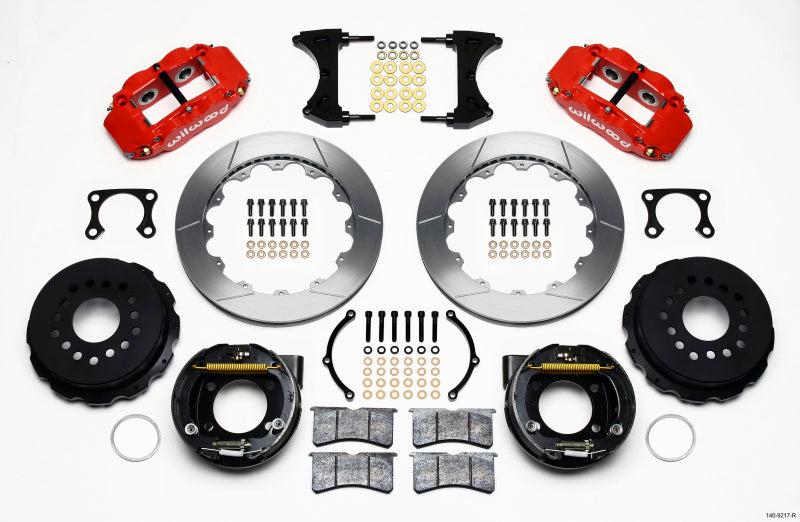 Wilwood Narrow Superlite 4R Rear P-Brk Kit 12.88in Red Big Ford Old Style 2.36in Offset 140-9217-R 140-9217-R Photo - Primary