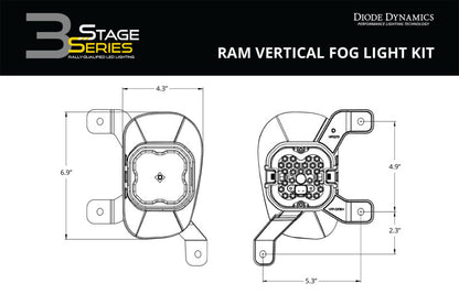 Diode Dynamics SS3 Pro Type Ram Vert Kit ABL - White SAE Fog DD7087 DD7087 User 8
