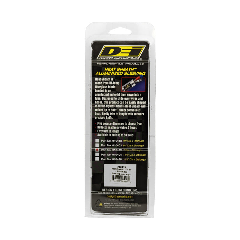 DEI Heat Sheath 1in x 3ft - Aluminized Sleeving- Sewn Edge 10419 10419 Photo - Unmounted