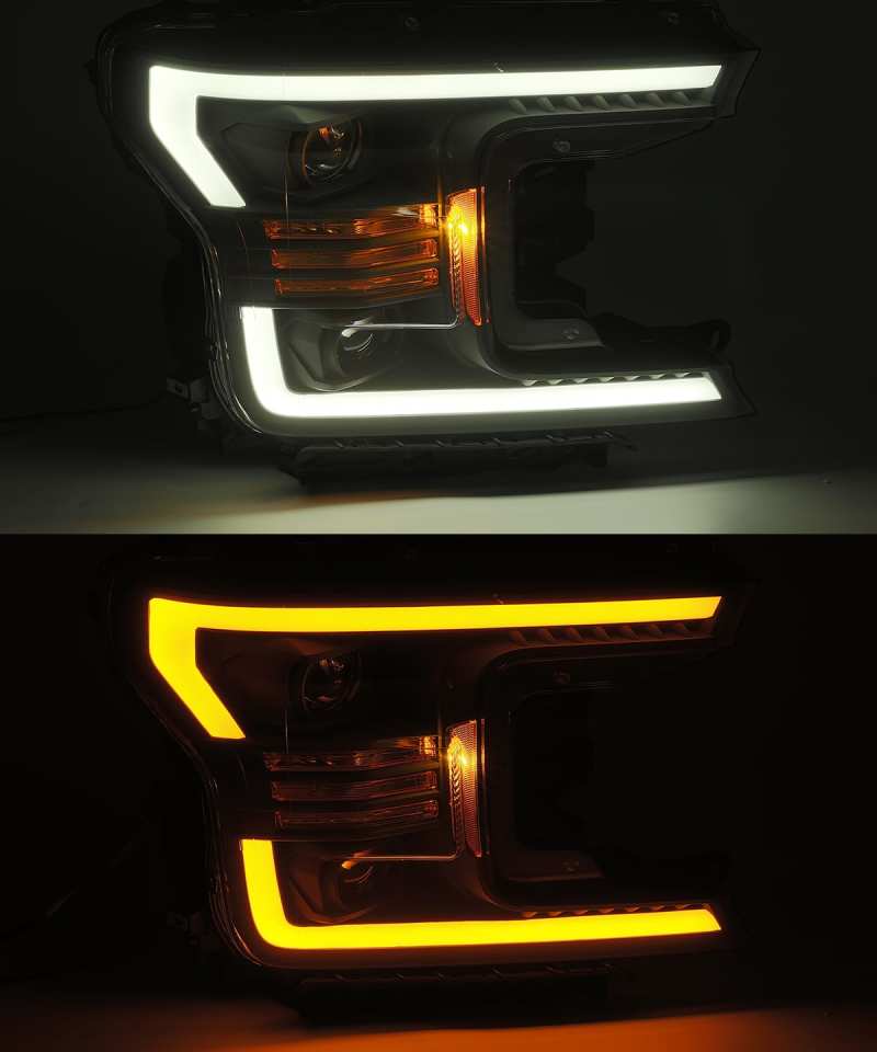AlphaRex 18-19 Ford F-150 PRO-Series Proj Headlights Plank Style Gloss Blk w/Activ Light/Seq Signal 880188 880188 User 2