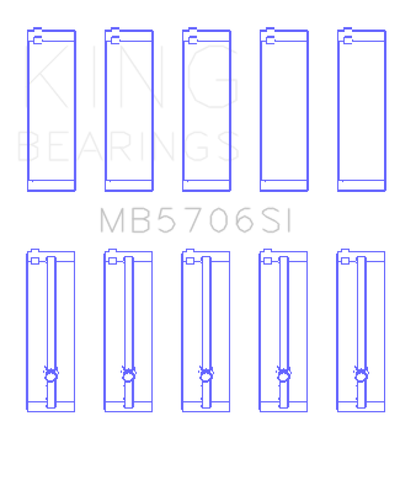 King Engine Bearings King Hyundai i30 G4FC (Size +0.75mm) Main Bearing Set MB5706SI0.75 MB5706SI0.75 Photo - Primary