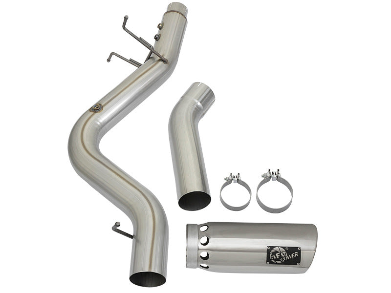 aFe ATLAS 4in Aluminized Steel DPF-Back Exhaust System w/Polished Tip GM 49-04085-P Photo - Unmounted