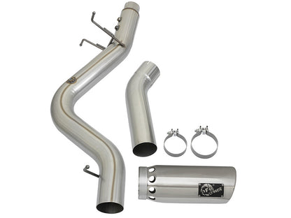 aFe ATLAS 4in Aluminized Steel DPF-Back Exhaust System w/Polished Tip GM 49-04085-P Photo - Unmounted