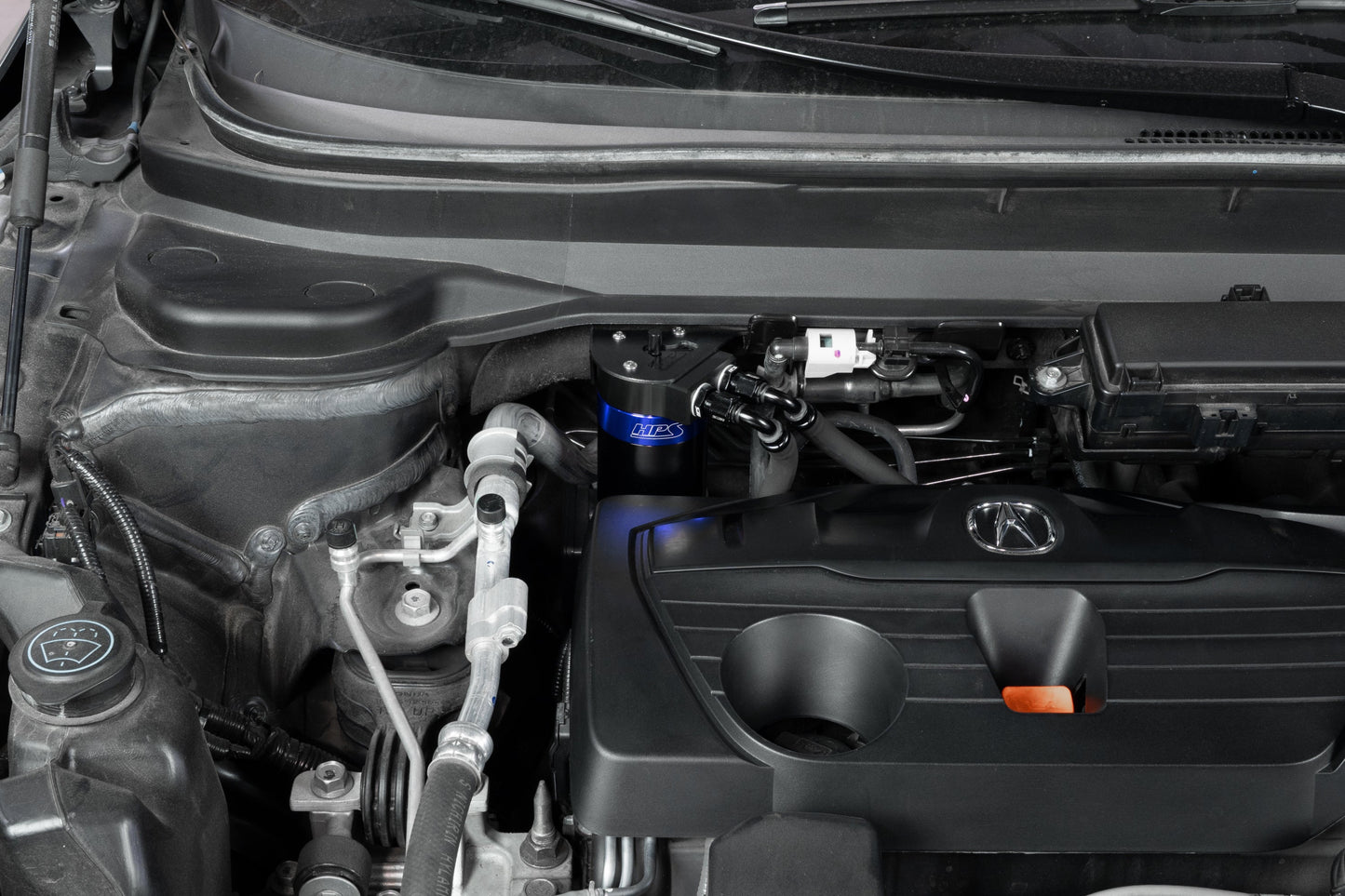 HPS Performance Aluminum Oil Catch Can Kit 2019-2025 Acura RDX 2.0L Turbo, Blue 860-015BL