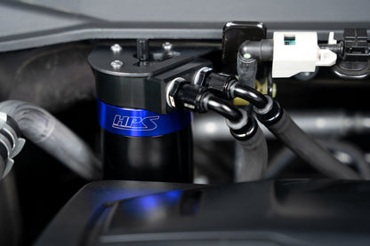 HPS Performance Aluminum Oil Catch Can Kit 2019-2025 Acura RDX 2.0L Turbo, Blue 860-015BL