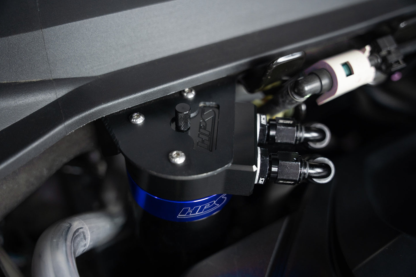 HPS Performance Aluminum Oil Catch Can Kit 2019-2025 Acura RDX 2.0L Turbo, Blue 860-015BL
