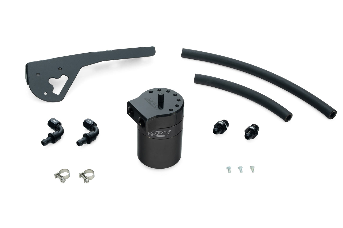 HPS Performance Aluminum Oil Catch Can Kit 2019-2025 Acura RDX 2.0L Turbo, Black 860-015WB