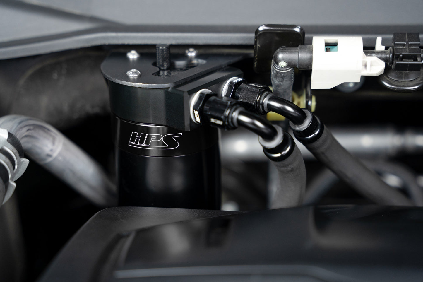 HPS Performance Aluminum Oil Catch Can Kit 2019-2025 Acura RDX 2.0L Turbo, Black 860-015WB