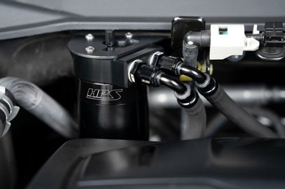 HPS Performance Aluminum Oil Catch Can Kit 2019-2025 Acura RDX 2.0L Turbo, Black 860-015WB