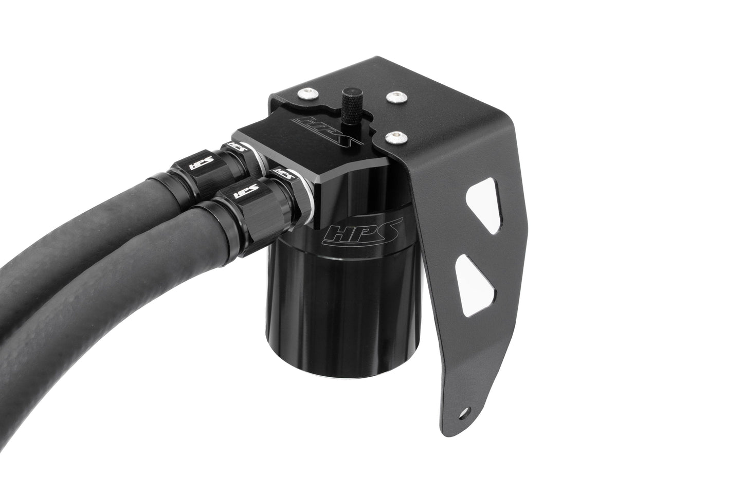 HPS Performance Aluminum Oil Catch Can Kit 2025-2026 Toyota 4Runner 2.4L Turbo, Black 860-024WB