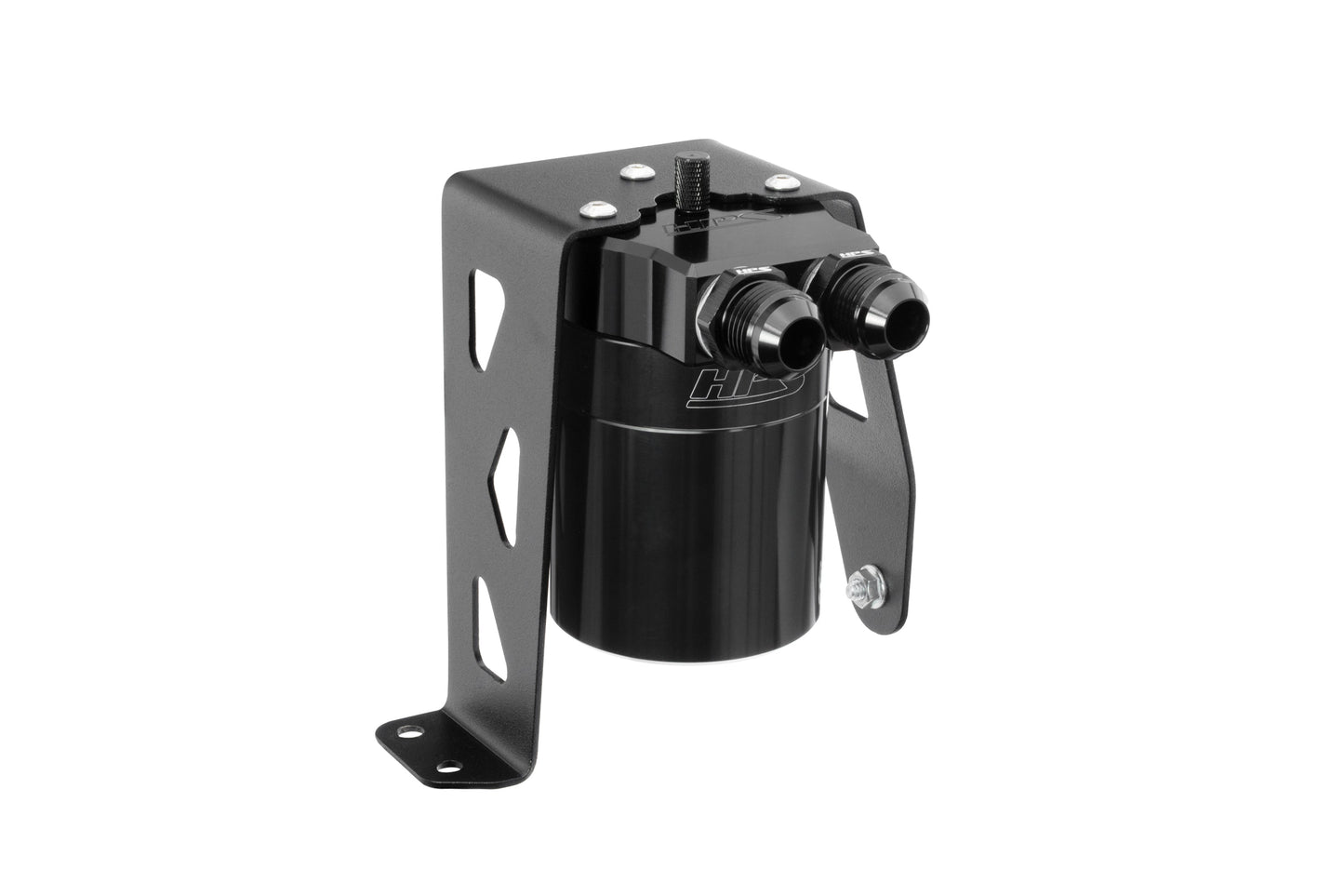 HPS Performance Aluminum Oil Catch Can Kit 2024-2026 Toyota Tacoma 2.4L Turbo, Black 860-032WB