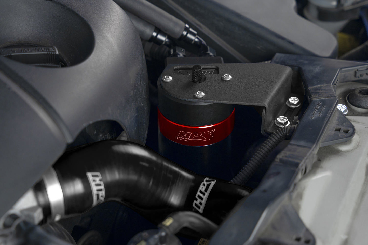 HPS Performance Aluminum Oil Catch Can Kit 2006-2013 Lexus IS250 2.5L V6, Red 860-025