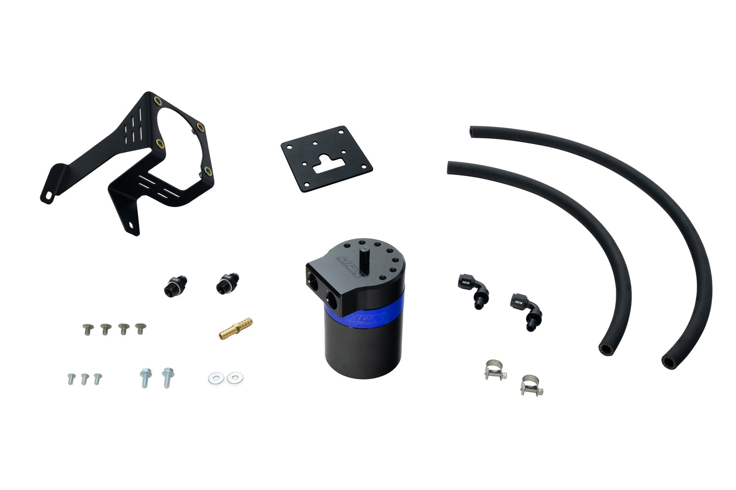 HPS Performance Aluminum Oil Catch Can Kit 2012-2015 Honda Civic Si 2.4L K24Z7, Blue 860-027BL
