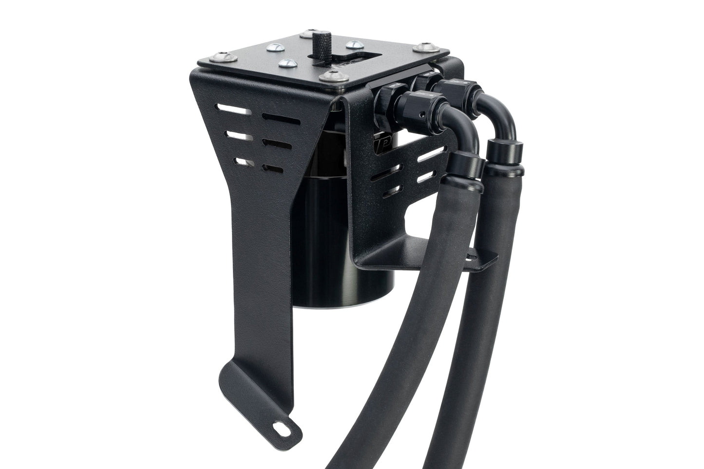 HPS Performance Aluminum Oil Catch Can Kit 2012-2015 Honda Civic Si 2.4L K24Z7, Black 860-027WB