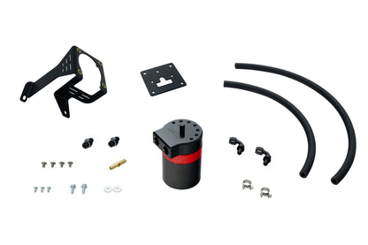 HPS Performance Aluminum Oil Catch Can Kit 2012-2015 Honda Civic Si 2.4L K24Z7, Red 860-027