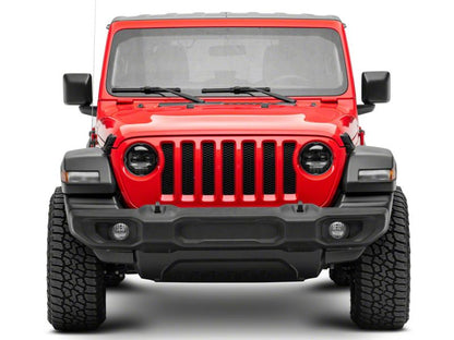 Raxiom 18-23 Jeep Wrangler JL Axial Series 9-In Angel Eye LED Headlights- Blk Housing (Clear Lens) J171705 J171705 Photo - Close Up