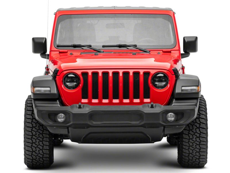 Raxiom 18-23 Jeep Wrangler JL Axial Series 9-In Angel Eye LED Headlights- Blk Housing (Clear Lens) J171705 J171705 Photo - Close Up