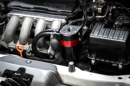 HPS Performance Products Aluminum Oil Catch Can Kit with Barb Adapters and Rubber Hoses