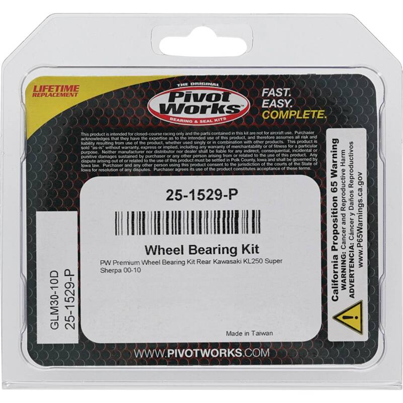Pivot Works Kawasaki Wheel Bearing Kit Premium Bearings 25-1529-P 25-1529-P Photo - Primary