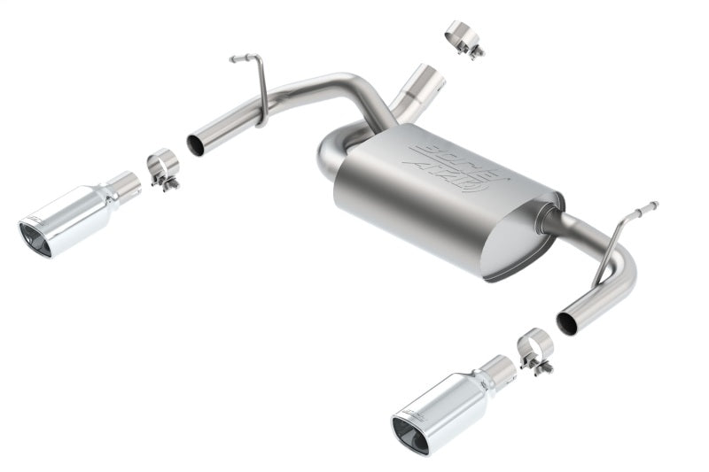 Borla 12-14 Jeep Wrangler JK 2Dr & 4Dr Rear Section ATAK Single Sqaure Rolled Angle-Cut Exit Exhaust 11860 11860 Photo - Primary