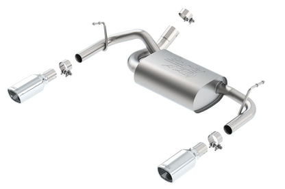 Borla 12-14 Jeep Wrangler JK 2Dr & 4Dr Rear Section ATAK Single Sqaure Rolled Angle-Cut Exit Exhaust 11860 11860 Photo - Primary