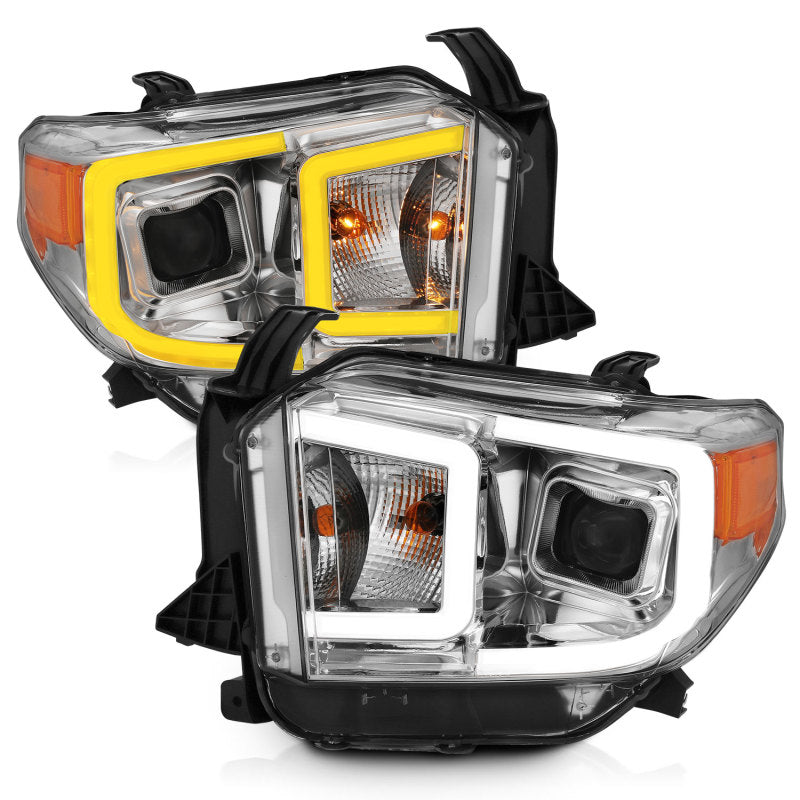 ANZO 14-17 Toyota Tundra Plank Style Projector Headlights Chrome w/ Amber 111415 111415 Photo - Unmounted