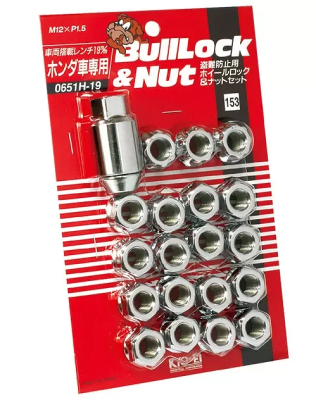 Project Kics 12X1.50 Chrome Bulllock And Nut Set Open 19Mm Hex - 16 LUGS + 4 LOCKS W0651H19 W0651H19 User 1