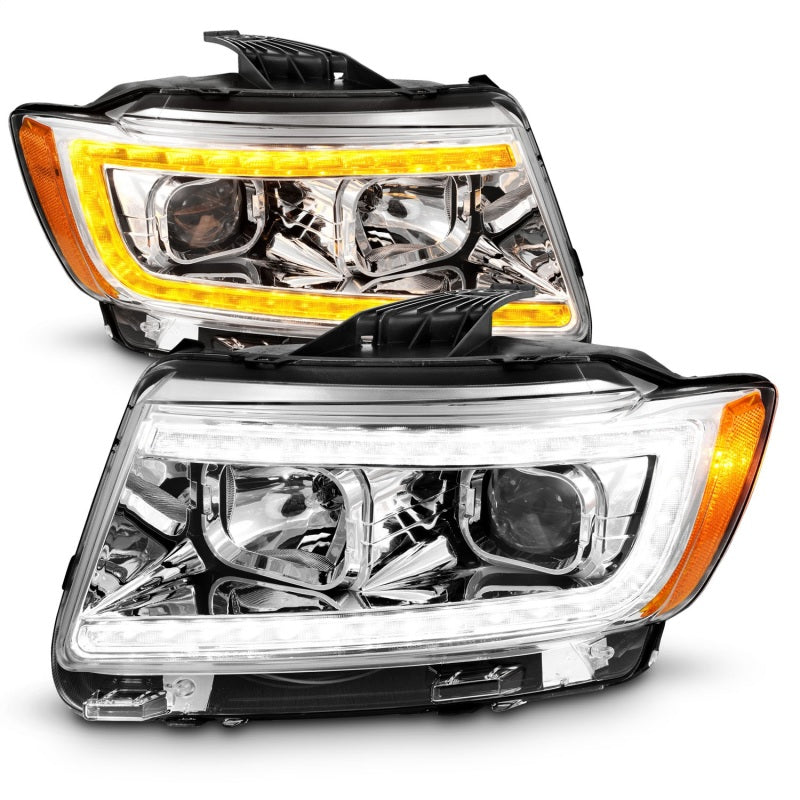 ANZO 11-13 Jeep Grand Cherokee (Factory Halogen Only) Projector Headlights w/Light Bar Swchbk Chrome 111569 111569 Photo - Unmounted