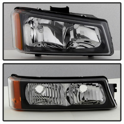 SPYDER Xtune Chevy Silverado 2500HD 03-06 Crystal Headlights w/ Bumper Lights Black HD-JH-CSIL03-AM-BK-SET 5069801 5069801 Photo - Unmounted