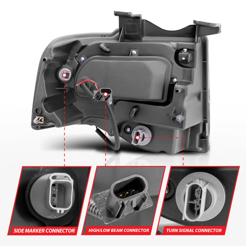 Anzo 2007-2014 Ford Expedition Projector Headlights w/ Halo Black 111113 Photo - Unmounted