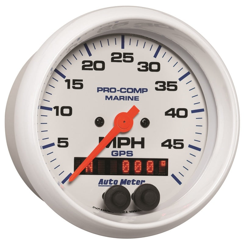 AutoMeter Marine White 3 3/8in 50MPH GPS Speedometer Gauge 200635 200635 User 3