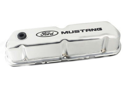 Ford Chrome Steel Valve Cover Set w/Mustang Logo FRD302-100 302-100 Photo - Unmounted