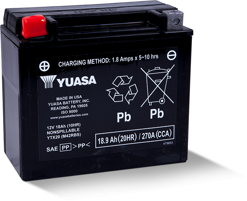 Yuasa Battery Yuasa YTX20 Maintenance Free AGM 12 Volt Battery YUAM42RBS