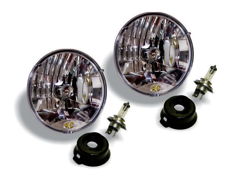 KC HiLiTES Universal/97-06 Jeep TJ 7in. Halogen H4 DOT Headlight 55/60w Lexan (Pair Pack System) 42301 42301 Photo - Primary