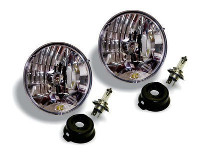 KC HiLiTES Universal/97-06 Jeep TJ 7in. Halogen H4 DOT Headlight 55/60w Lexan (Pair Pack System) 42301 42301 Photo - Primary