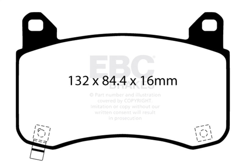 EBC 2020+ Tesla Model Y Yellowstuff Front Brake Pads DP42418R DP42418R Photo - Primary