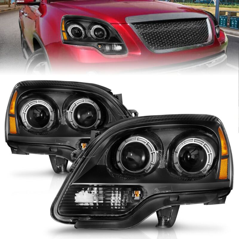 ANZO 2007-2012 GMC Acadia Projector Headlights Balck Housing 111530 111530 Photo - Primary