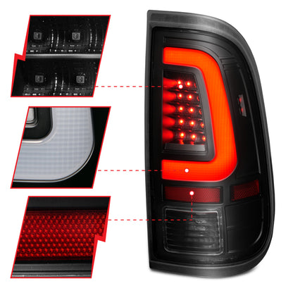 ANZO 2008-2016 Ford  F-250  LED Tail w/ Lights Bar Black Housing Smoke Lens 311379 311379 Photo - Unmounted